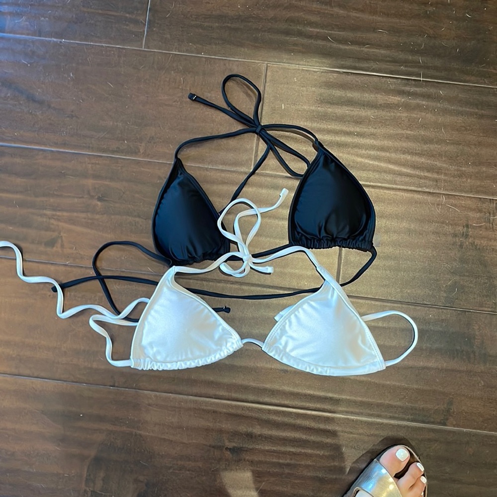 SHEIN triangle swimsuit tops. Size M for both.